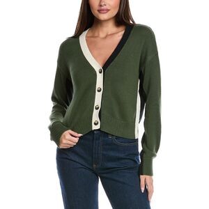 &Isla Womens  Amara Colorblock Cardigan, Green